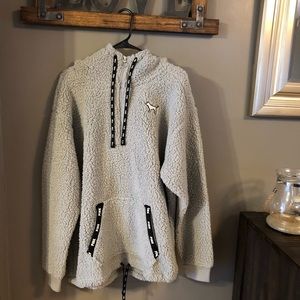 Pink Sherpa quarter  zip hoodie